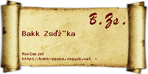 Bakk Zsóka névjegykártya